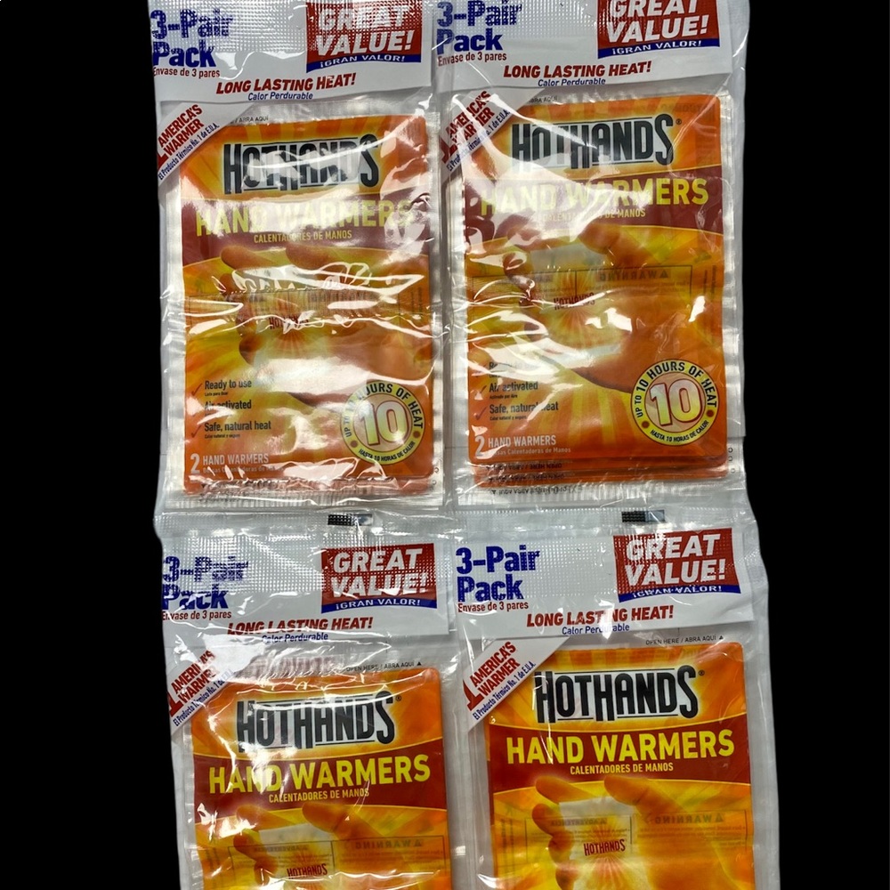 LOT OF 4 HOT HANDS HAND WARMERS GREAT VALUE BAGS (2 PAIR PACKS)
